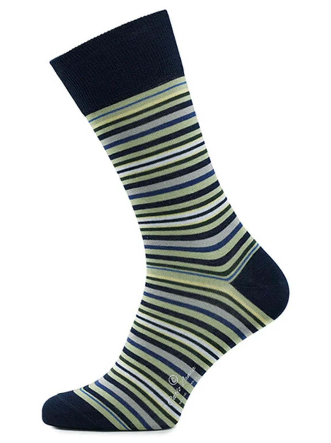 Carlo Lanza sokken blauwe streep-80% katoen, 15% polyamide, 5% elasthaan-HEREN ONDER- EN BADMODE-Blauw