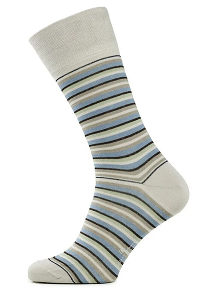 Carlo Lanza sokken streep beige-80% katoen, 15% polyamide, 5% elasthaan-HEREN ONDER- EN BADMODE-Beige