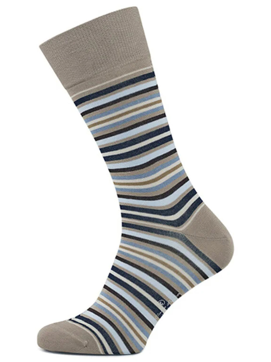 Carlo Lanza sokken taupe streep-80% katoen, 15% polyamide, 5% elasthaan-HEREN ONDER- EN BADMODE-Bruin