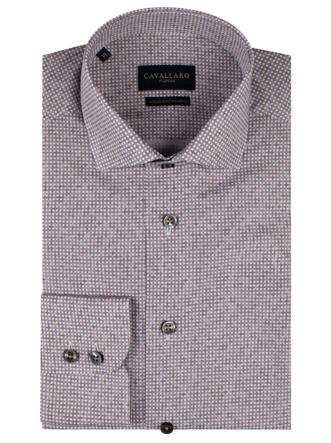 Cavallaro Camantino shirt-100% katoen-HEREN SHIRTS-Grijs