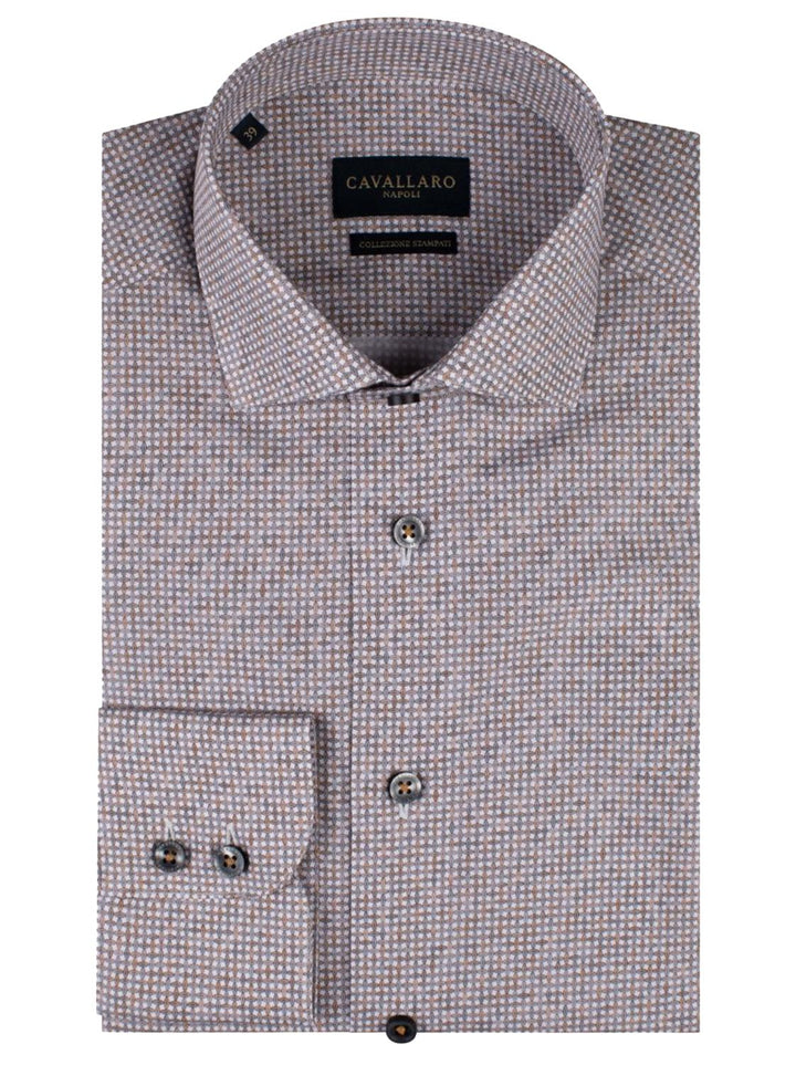 Cavallaro Camantino shirt-100% katoen-HEREN SHIRTS-Grijs