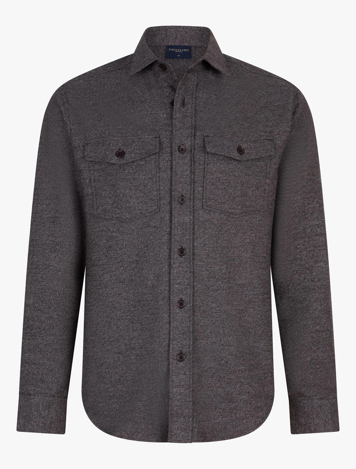 Cavallaro CASTINIO overshirt-100% katoen-HEREN SHIRTS-Bruin