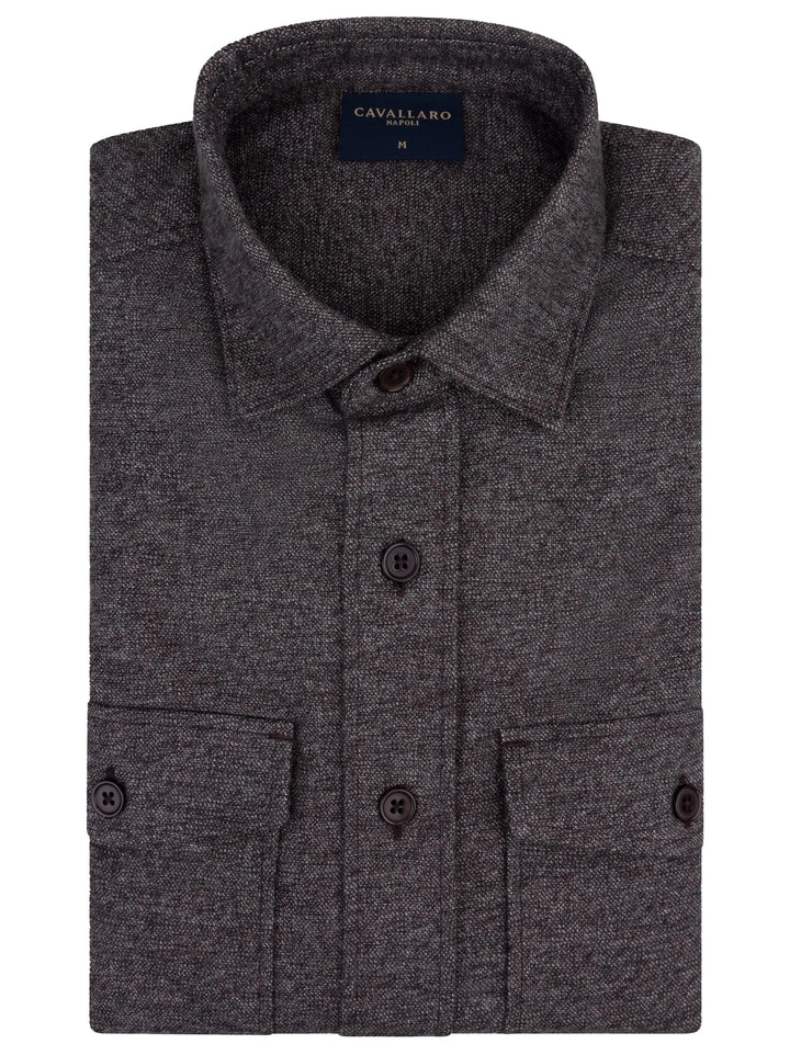 Cavallaro CASTINIO overshirt-100% katoen-HEREN SHIRTS-Bruin