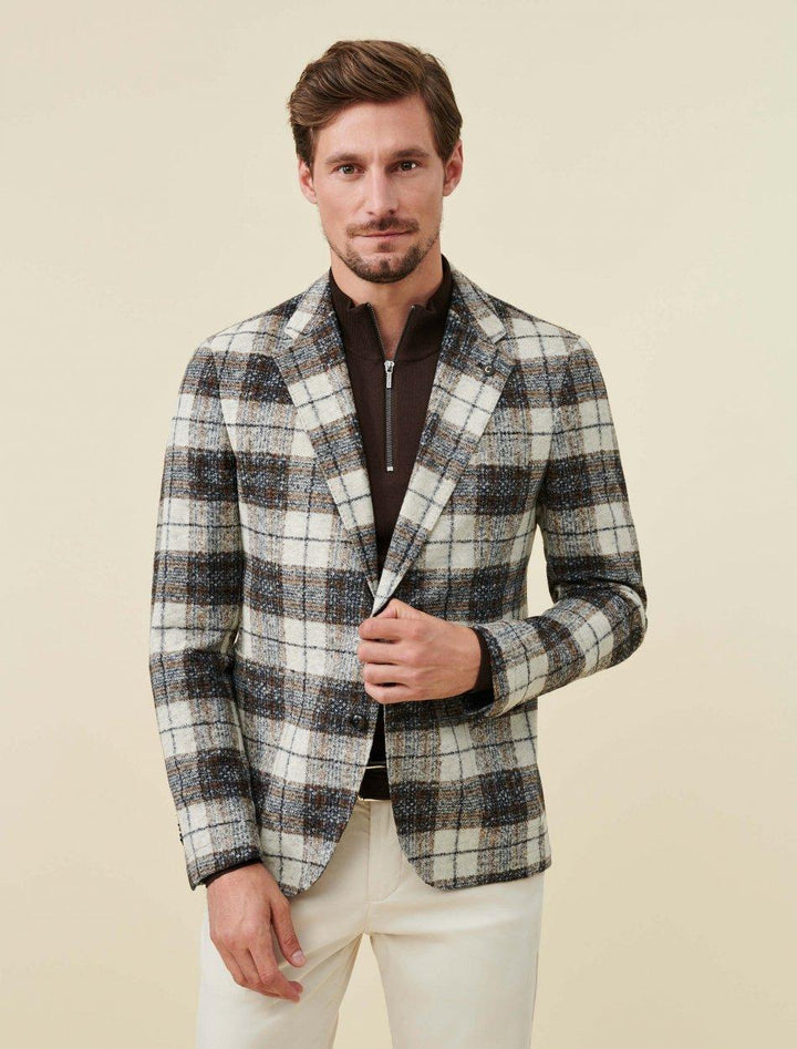 Cavallaro colbert AUGUSTO-54% polyacyl, 24% wol, 22% polyester-HEREN PAKKEN & COLBERTS-Blauw