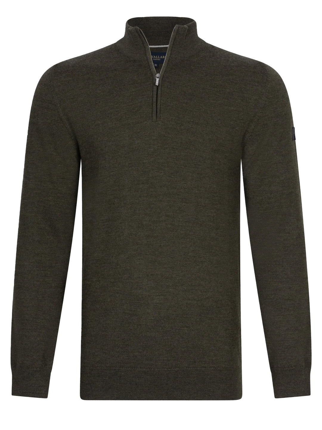 Cavallaro merino halfzip trui-100% wol-HEREN TRUIEN & VESTEN-Groen