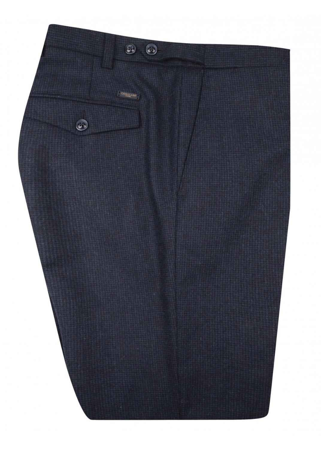 Cavallaro pantalon Gavino-60% wol, 38% polyester, 2% elasthaan-HEREN BROEKEN-Blauw