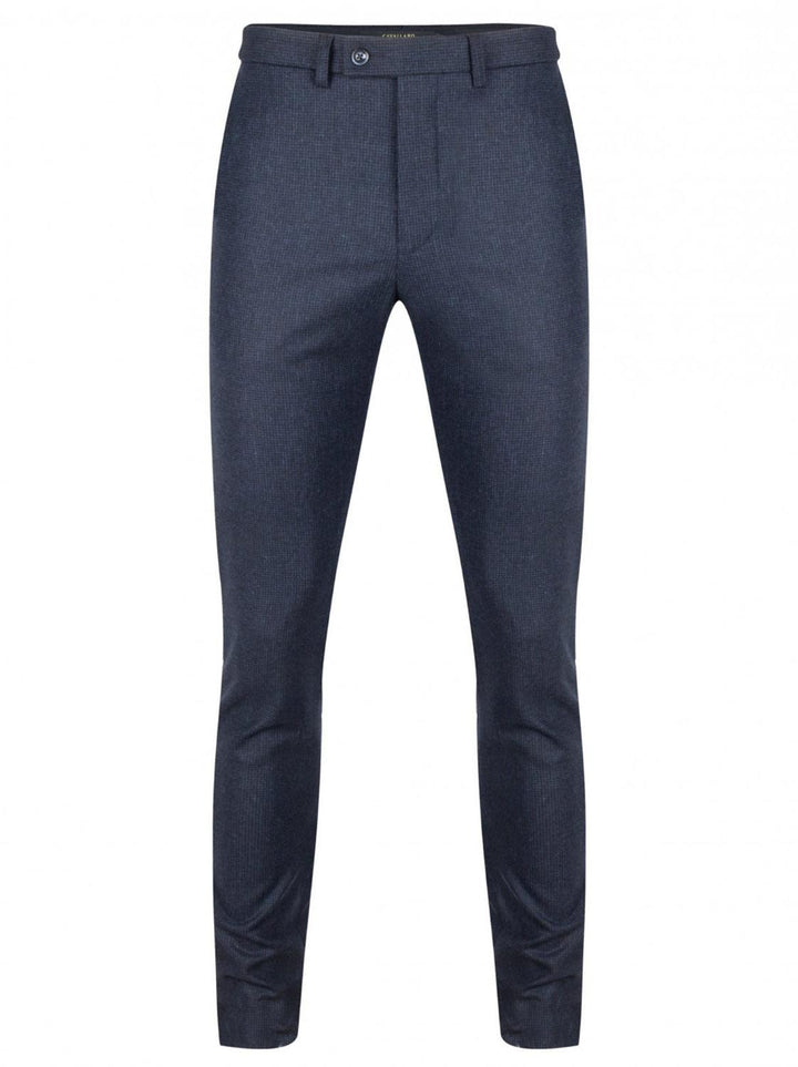 Cavallaro pantalon Gavino-60% wol, 38% polyester, 2% elasthaan-HEREN BROEKEN-Blauw
