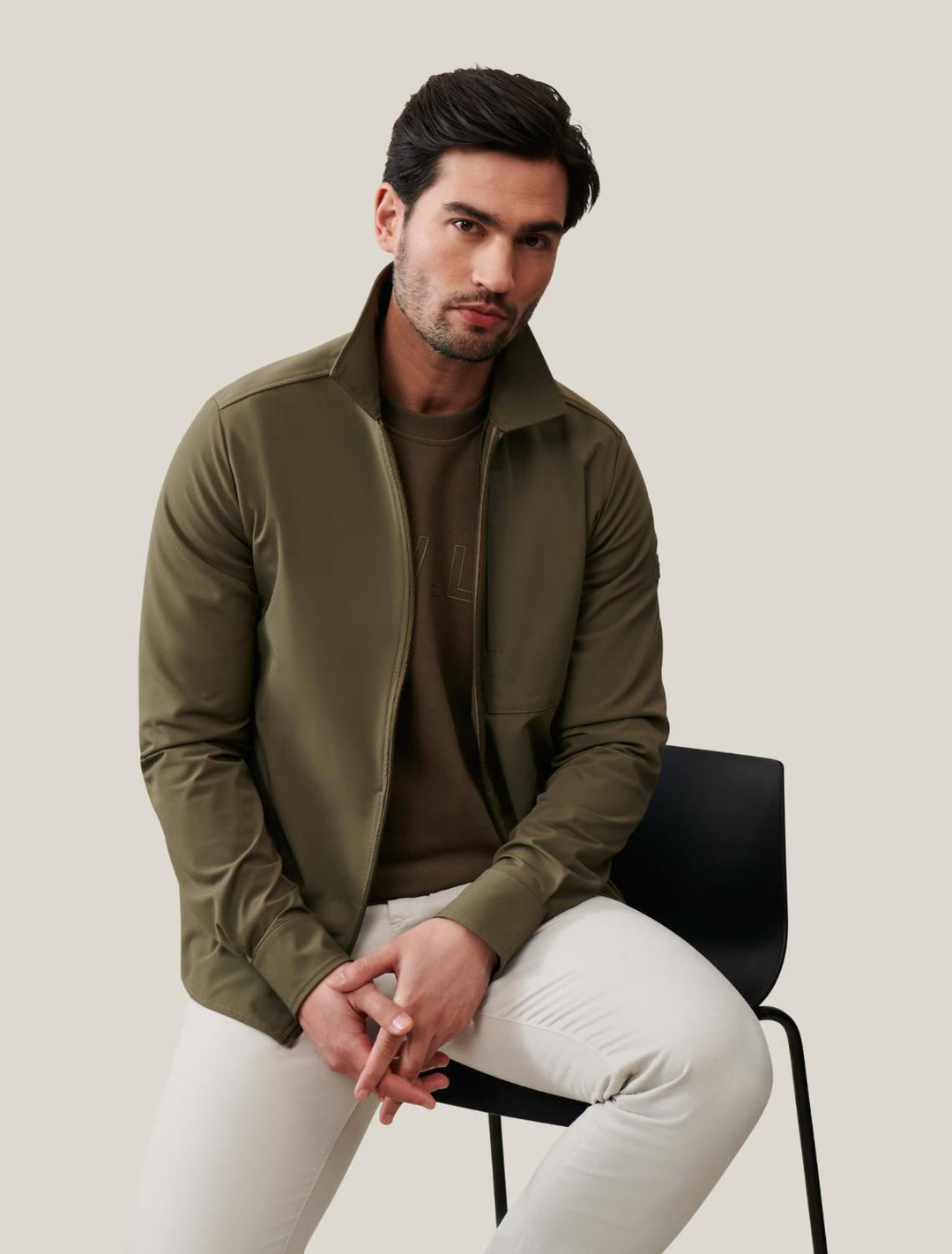 Cavallaro PAVENIO overshirt-90% polyamide, 10% elasthaan-HEREN SHIRTS-Groen