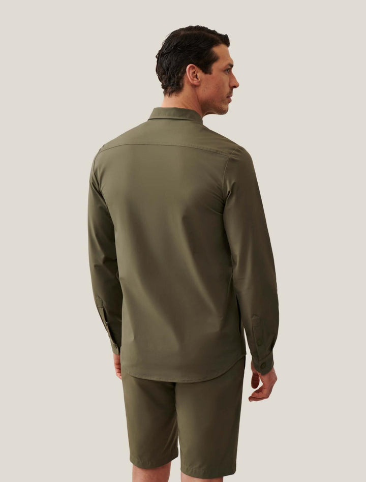 Cavallaro PAVENIO overshirt-90% polyamide, 10% elasthaan-HEREN SHIRTS-Groen