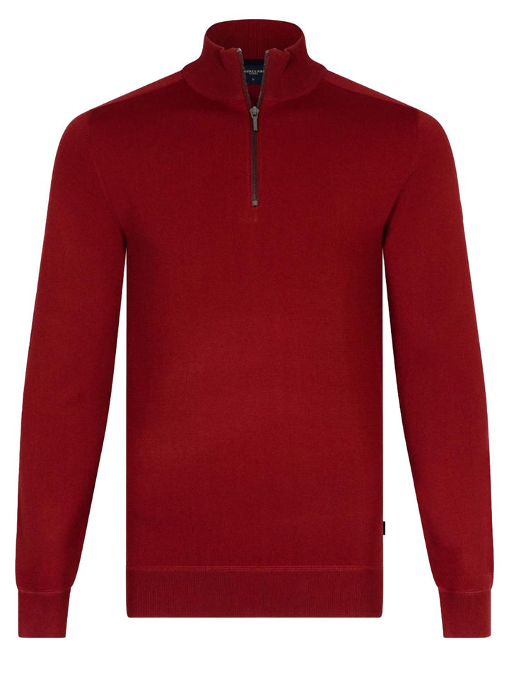Cavallaro trui MILENO met rits-65% viskose, 35% polyamide-HEREN TRUIEN & VESTEN-Rood