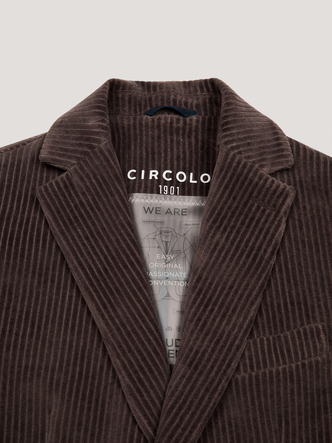 Circolo 1901 corduroy colbert- 80% Co – 20% P-HEREN PAKKEN & COLBERTS-Bruin