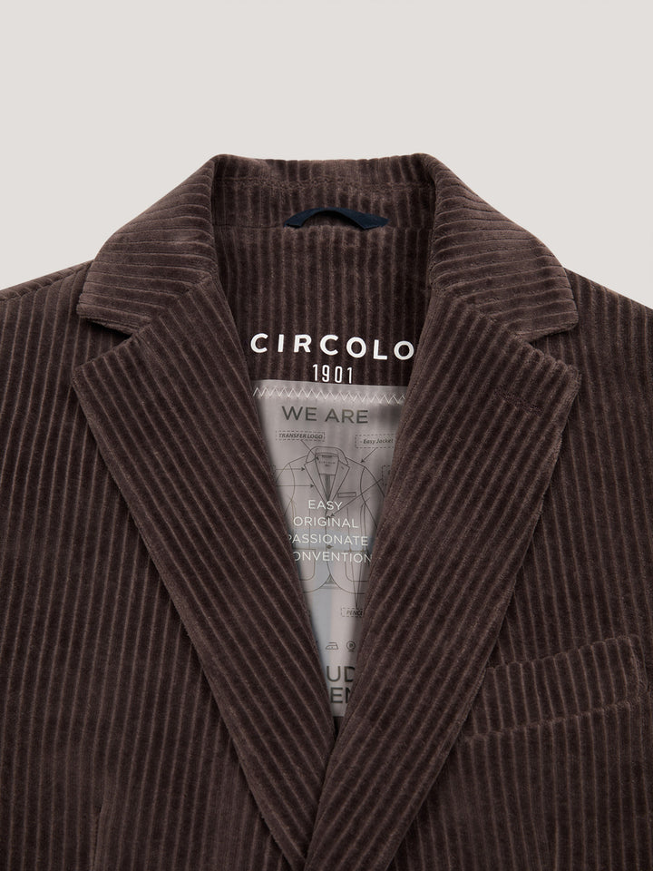 Circolo 1901 corduroy colbert- 80% Co – 20% P-HEREN PAKKEN & COLBERTS-Bruin