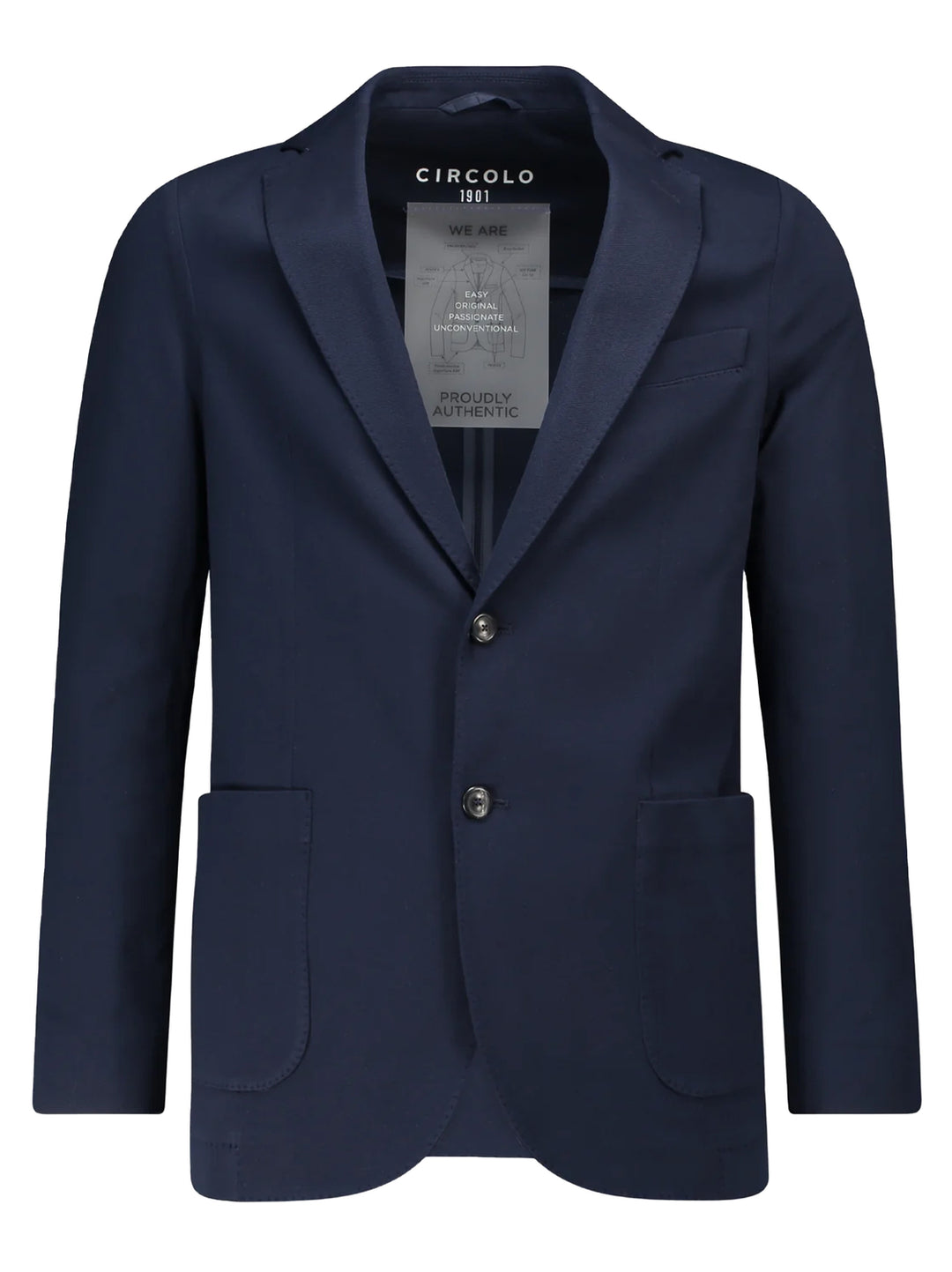 Circolo 1901 heren colbert piquet navy-97% katoen, 3% elasthaan-HEREN PAKKEN & COLBERTS-Blauw