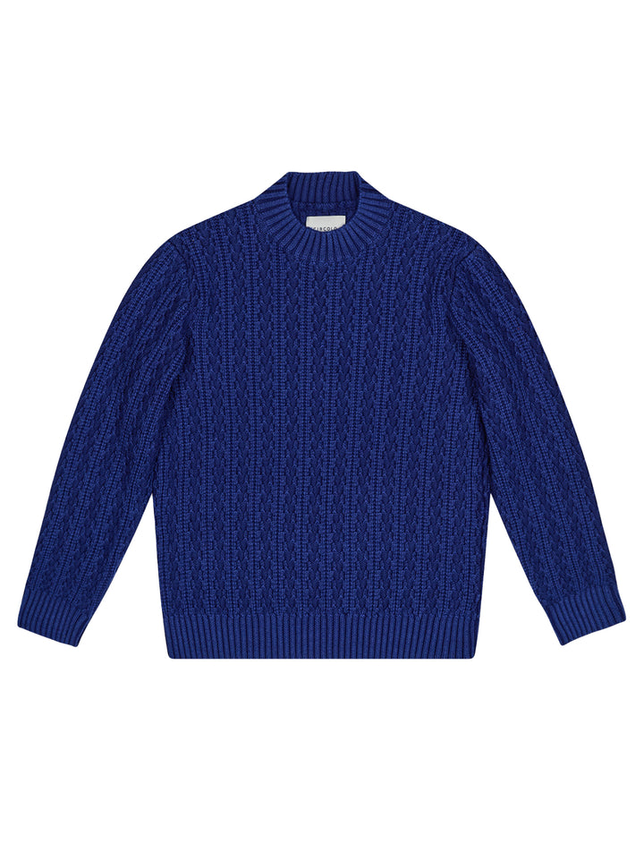 Circolo 1901 trui blauw ronde hals-100% Scheerwol-HEREN TRUIEN & VESTEN-Blauw