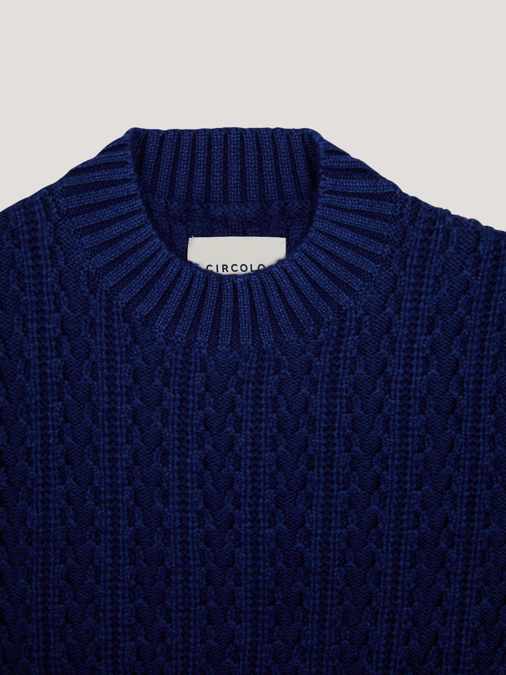 Circolo 1901 trui blauw ronde hals-100% Scheerwol-HEREN TRUIEN & VESTEN-Blauw