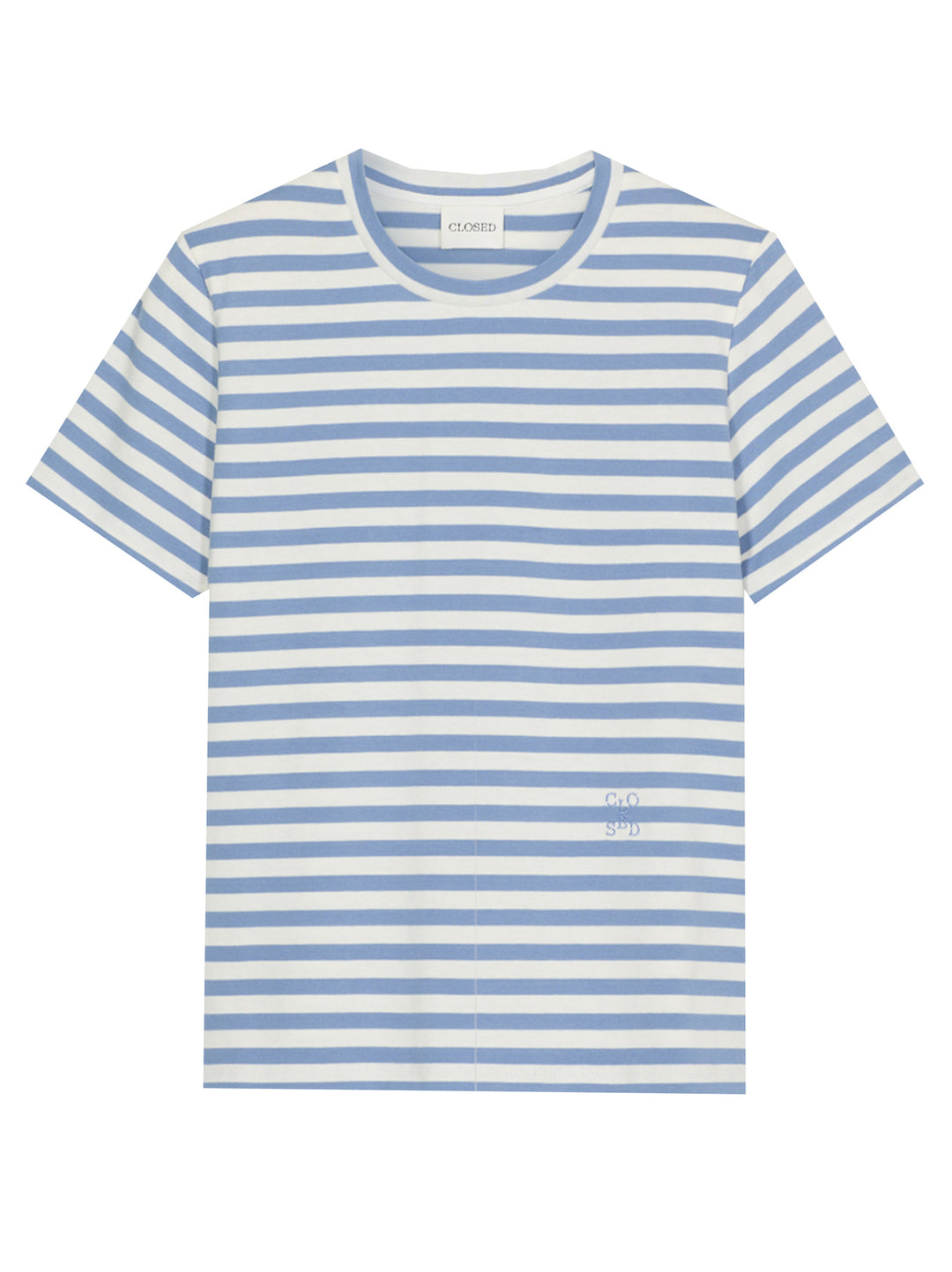 Closed Basic T-shirt – Blauw-100% katoen-DAMES TOPS & BLOUSES-Blauw