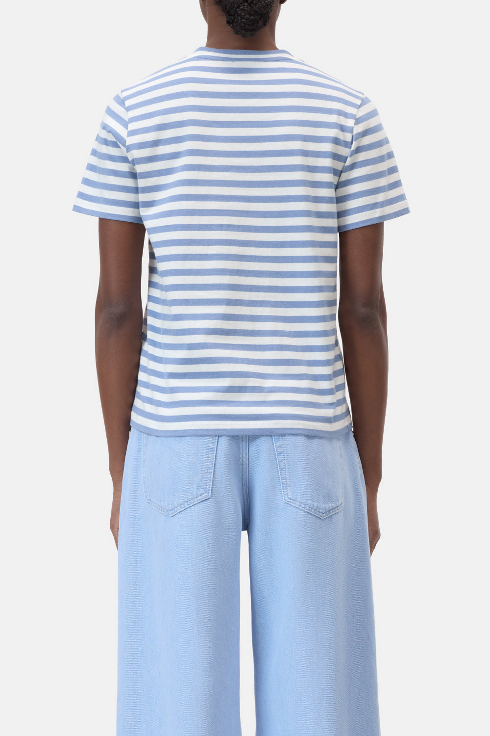 Closed Basic T-shirt – Blauw-100% katoen-DAMES TOPS & BLOUSES-Blauw