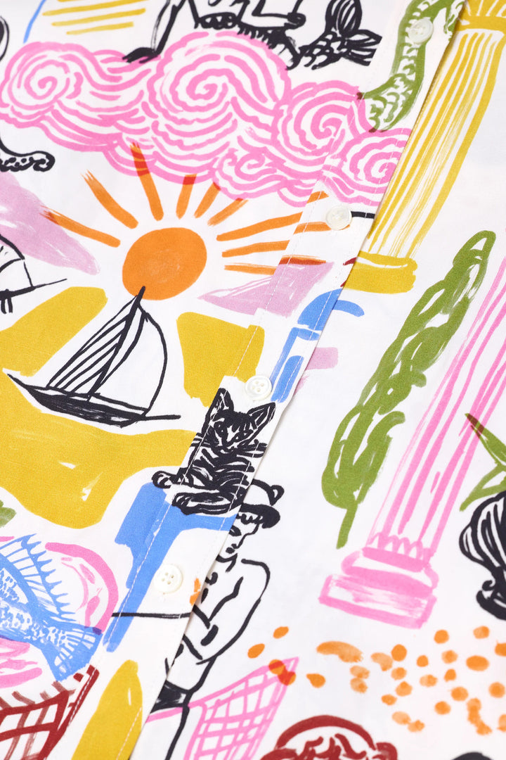 Closed Blouse-77% viscose, 23% linnen-DAMES TOPS & BLOUSES-Divers