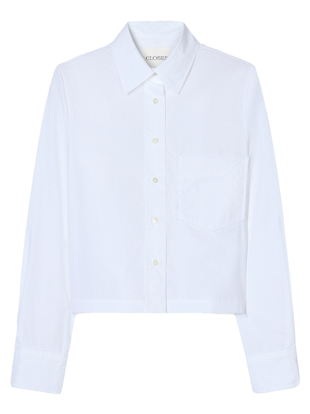 Closed Blouse met kanten details – Wit-100% katoen-DAMES TOPS & BLOUSES-Wit