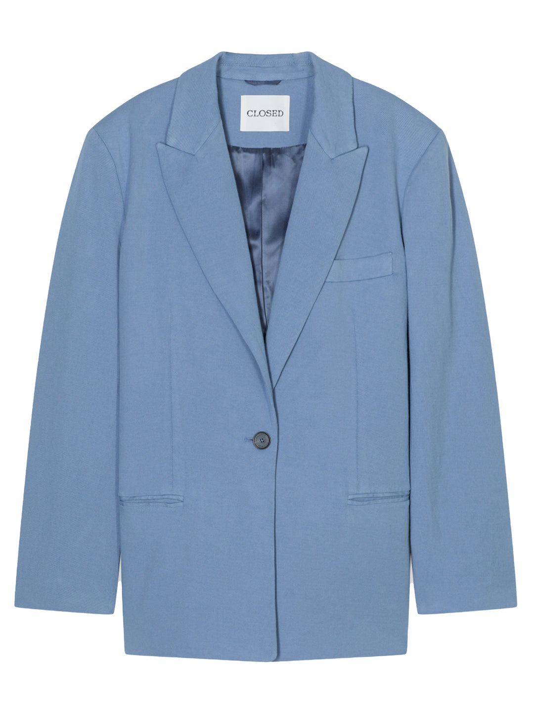 Closed Contemporary Blazer - Blauw-49% katoen, 31% linnen, 19% lyocell, 1% elastaan-DAMES BLAZERS & JASJES-Blauw