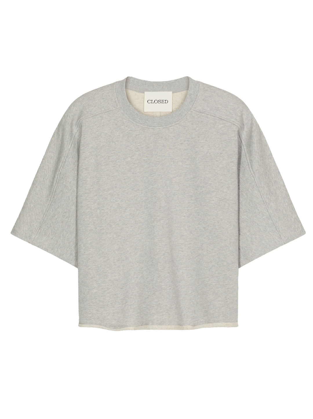 Closed Deep Yoke T-shirt – Grijs-100% katoen-DAMES TOPS & BLOUSES-Grijs