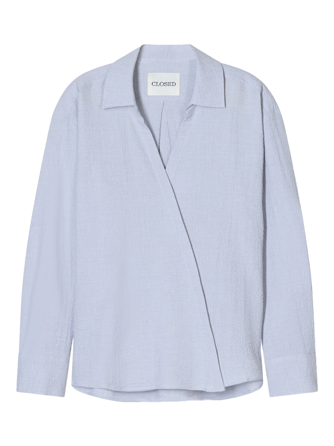 Closed Elegante Blouse Lange Mouw – Grijs-98% katoen, 2% elastaan-DAMES TOPS & BLOUSES-Grijs