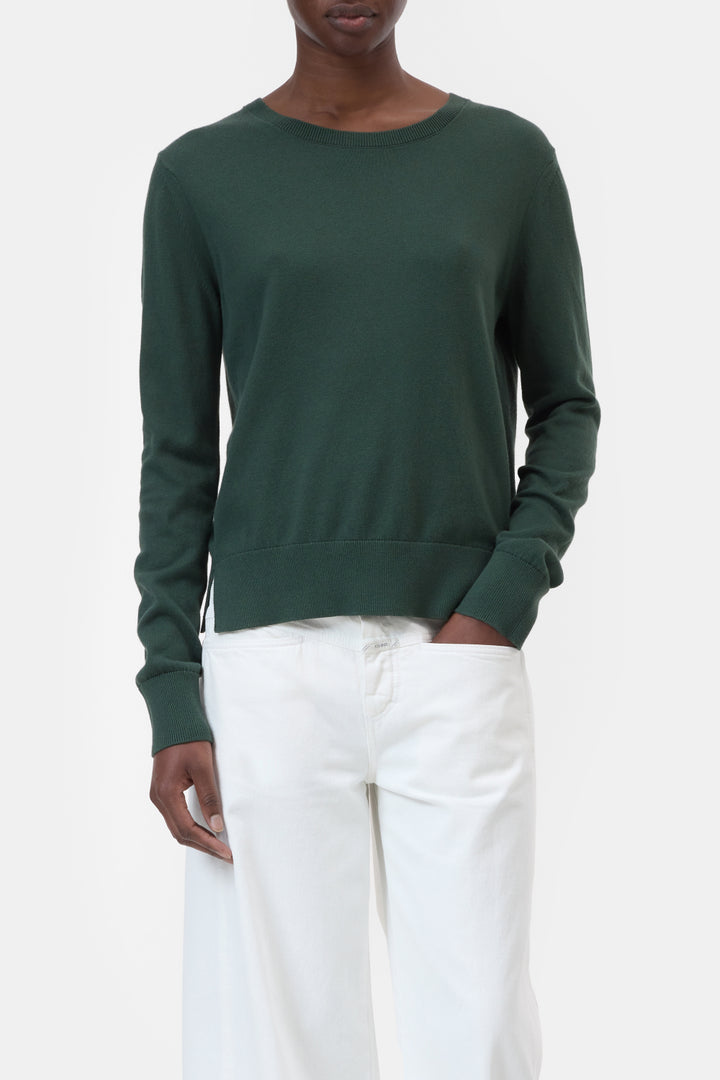 Closed Fijn Gebreide Trui – Groen-94% katoen, 3% cashmere, 3% wol-DAMES TRUIEN & VESTEN-Groen