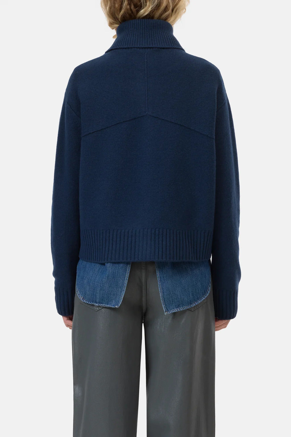 Closed Gebreid Vest – Blauw-100% wol-DAMES TRUIEN & VESTEN-Blauw