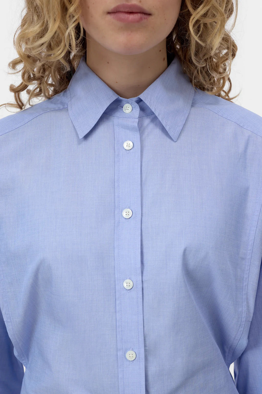 Closed Getailleerde blouse – Blauw-100% katoen-DAMES TOPS & BLOUSES-Blauw