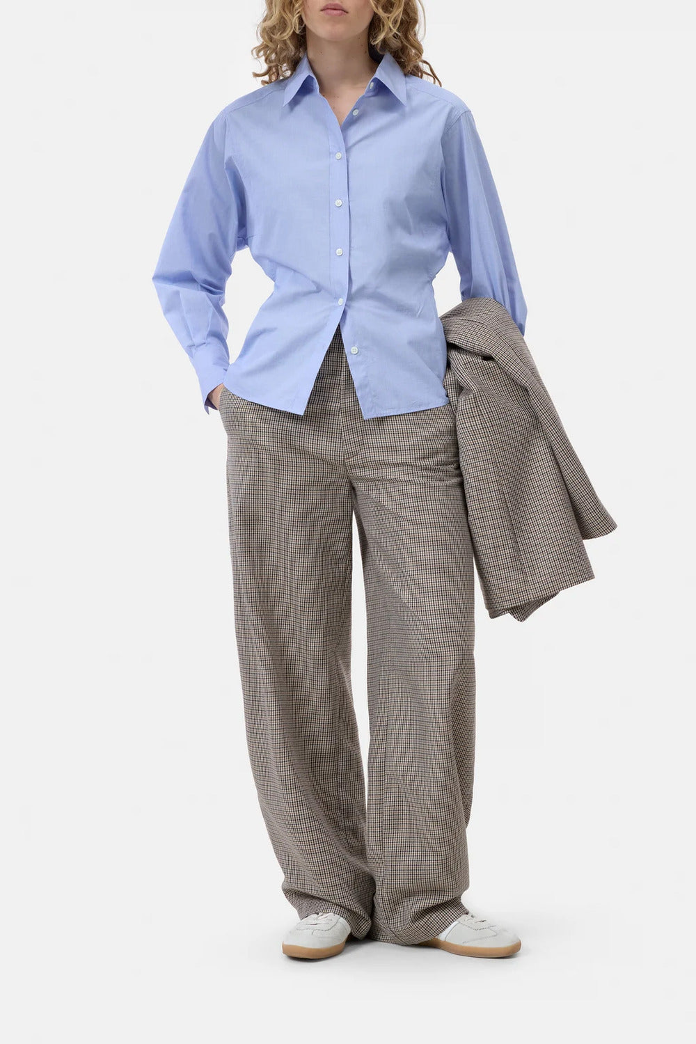 Closed Getailleerde blouse – Blauw-100% katoen-DAMES TOPS & BLOUSES-Blauw