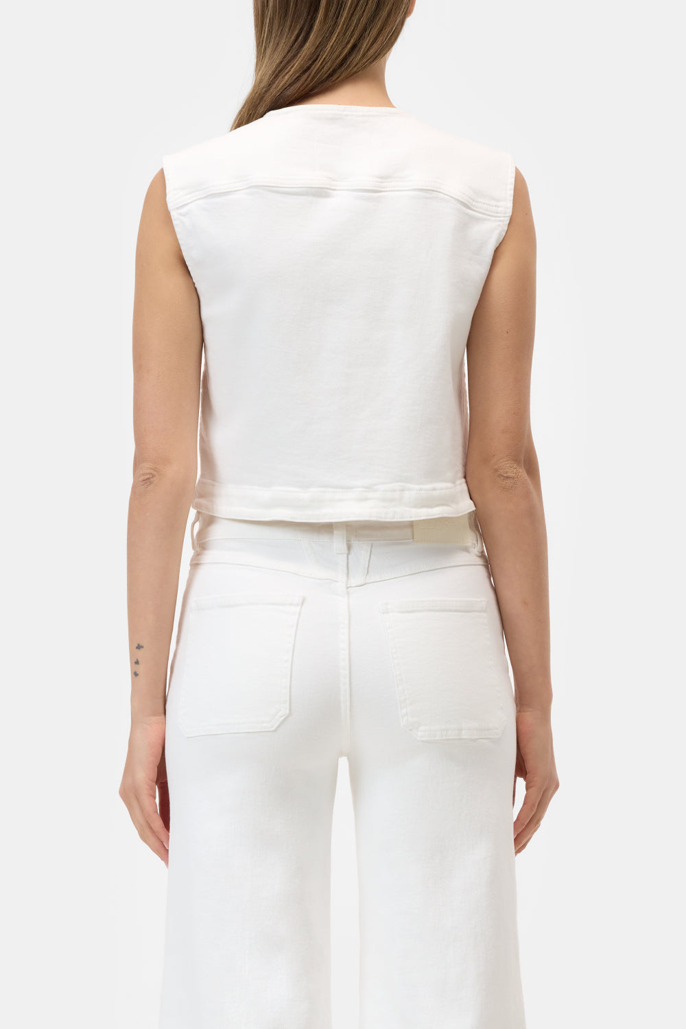 Closed Gilet - Wit-99% katoen, 1% elastaan-DAMES TRUIEN & VESTEN-Wit