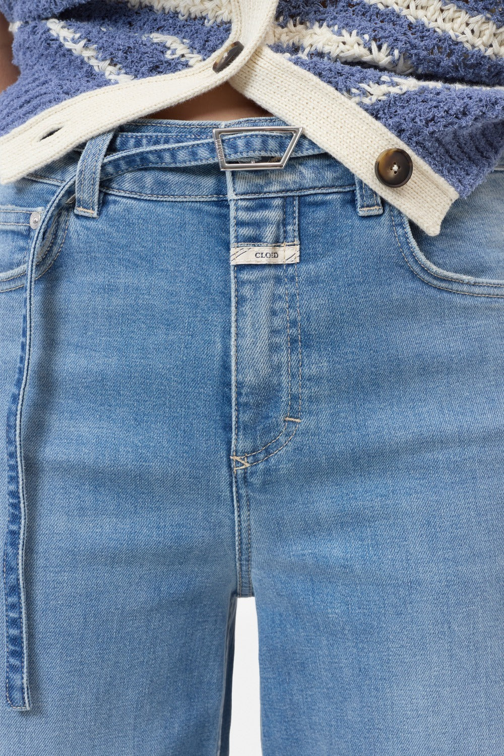 Closed Glow Up Wide Fit Jeans – Blauw-79% katoen, 20% katoen, 1% elastaan-DAMES BROEKEN-Blauw