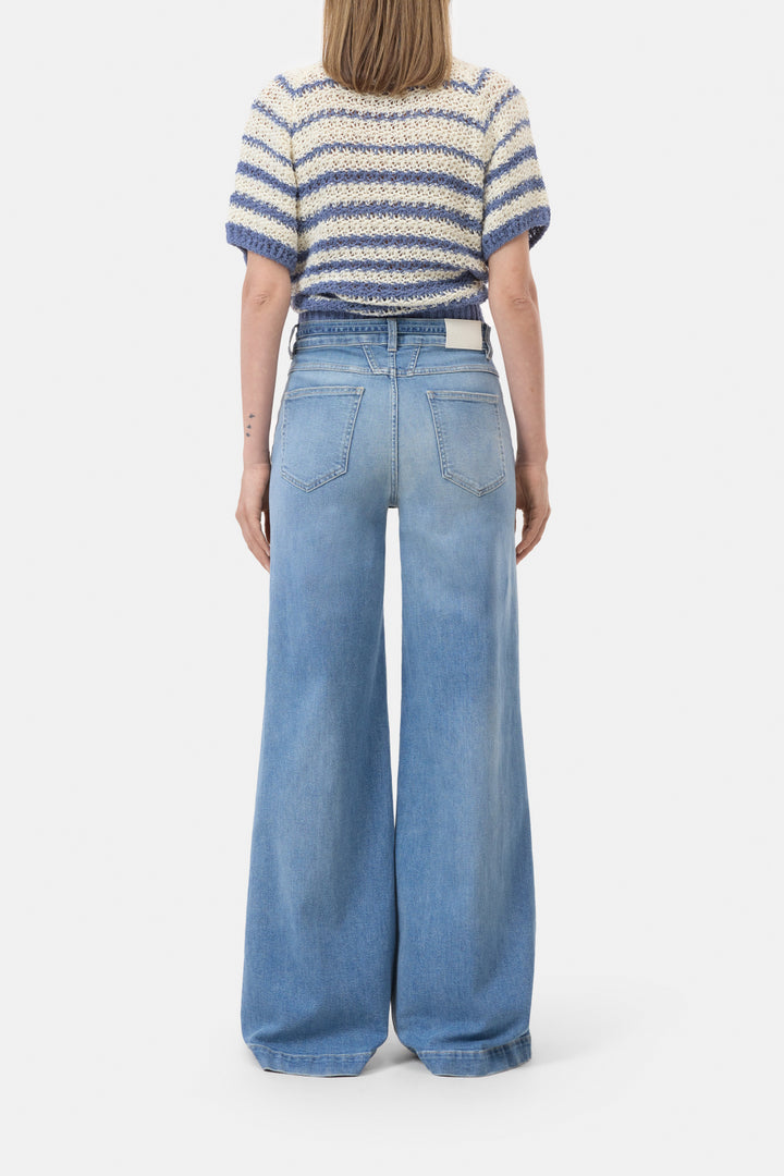 Closed Glow Up Wide Fit Jeans – Blauw-79% katoen, 20% katoen, 1% elastaan-DAMES BROEKEN-Blauw