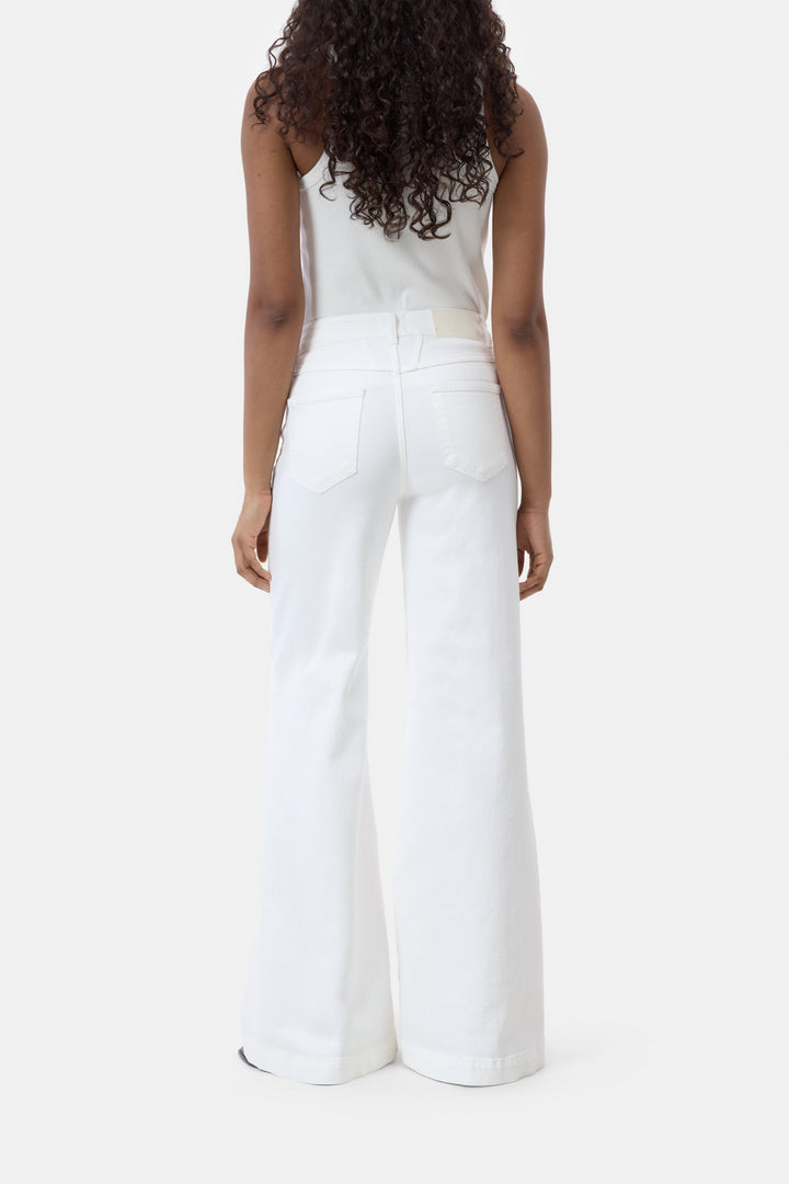 Closed Glow Up Wide Fit Long Leg Jeans – Wit-100% katoen-DAMES BROEKEN-Wit