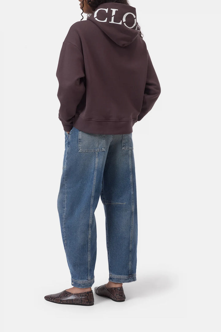 Closed Hoodie van biologisch katoen – Bruin-100% katoen-DAMES TRUIEN & VESTEN-Bruin