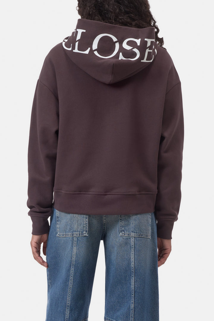 Closed Hoodie van biologisch katoen – Bruin-100% katoen-DAMES TRUIEN & VESTEN-Bruin