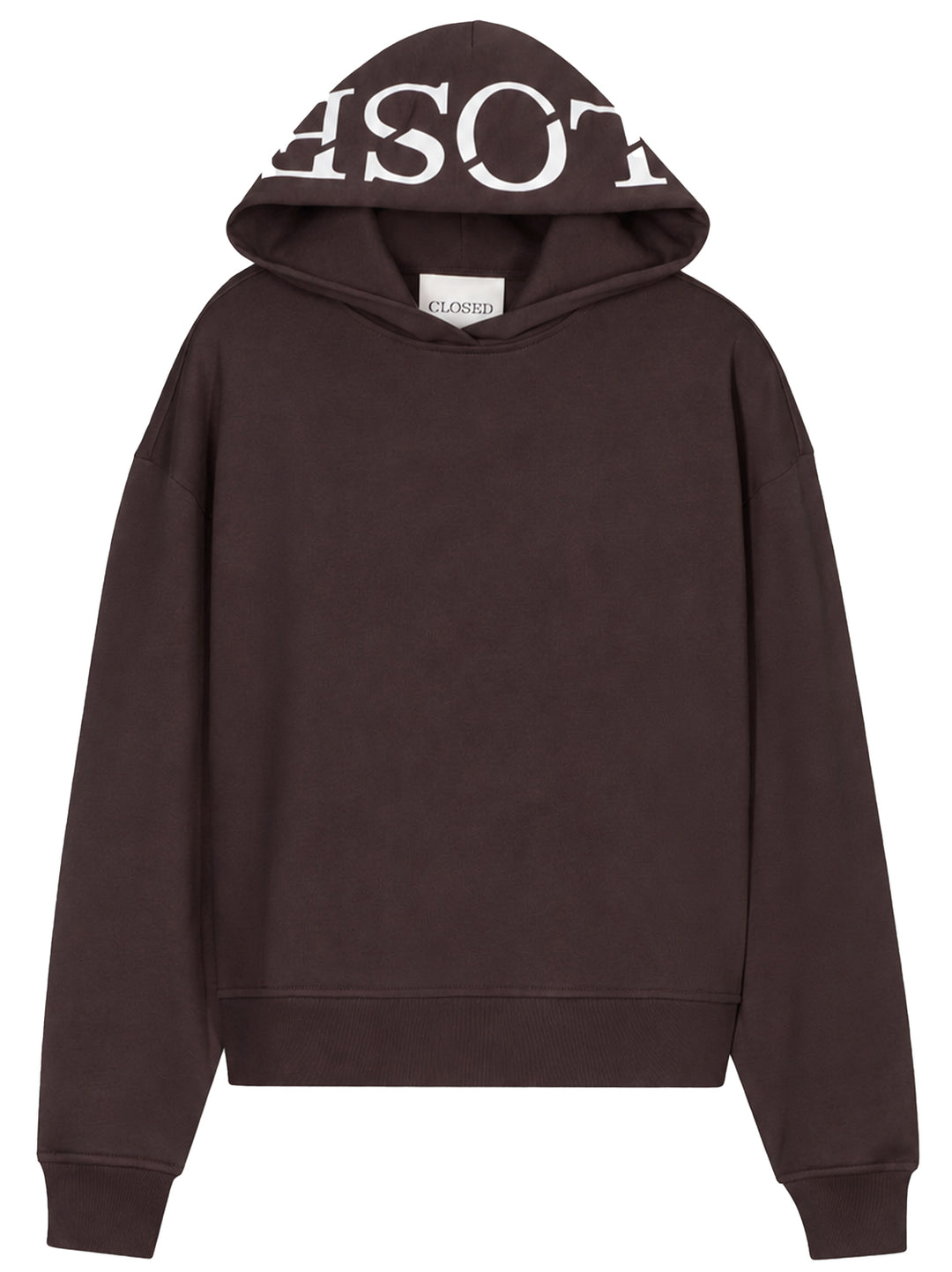 Closed Hoodie van biologisch katoen – Bruin-100% katoen-DAMES TRUIEN & VESTEN-Bruin