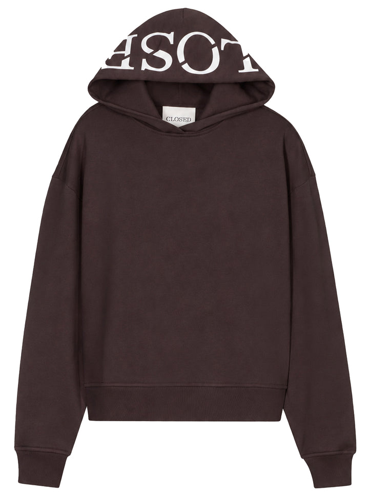 Closed Hoodie van biologisch katoen – Bruin-100% katoen-DAMES TRUIEN & VESTEN-Bruin
