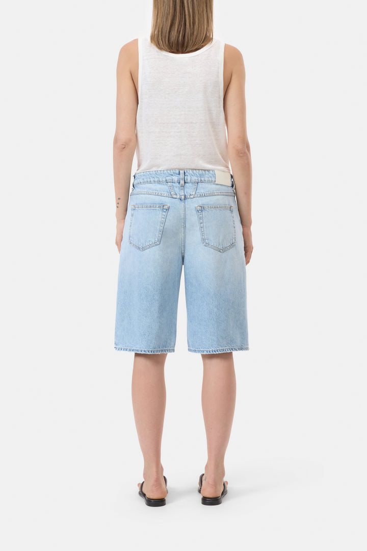 Closed Jenica Short Wide Fit – Blauw-100% katoen-DAMES BROEKEN-Blauw