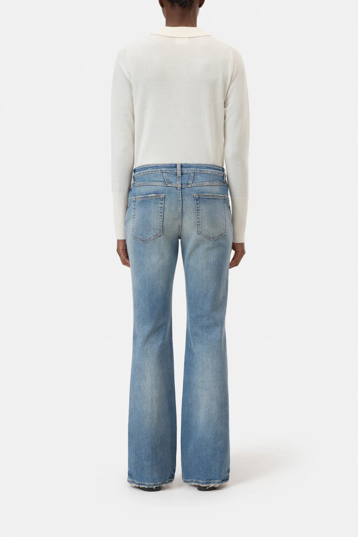 Closed Jovanna Mid Waist Flared Jeans – Blauw-97% katoen, 3% elastaan-DAMES BROEKEN-Blauw