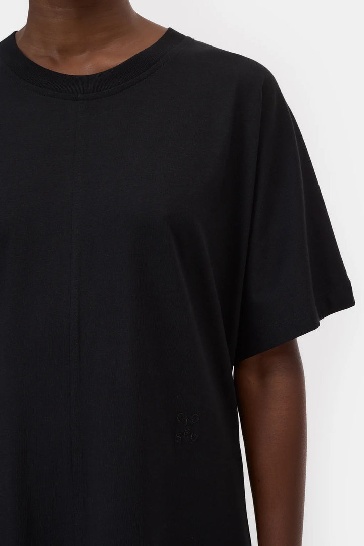 Closed lange jurk – Zwart-100% katoen-DAMES JURKEN-Zwart