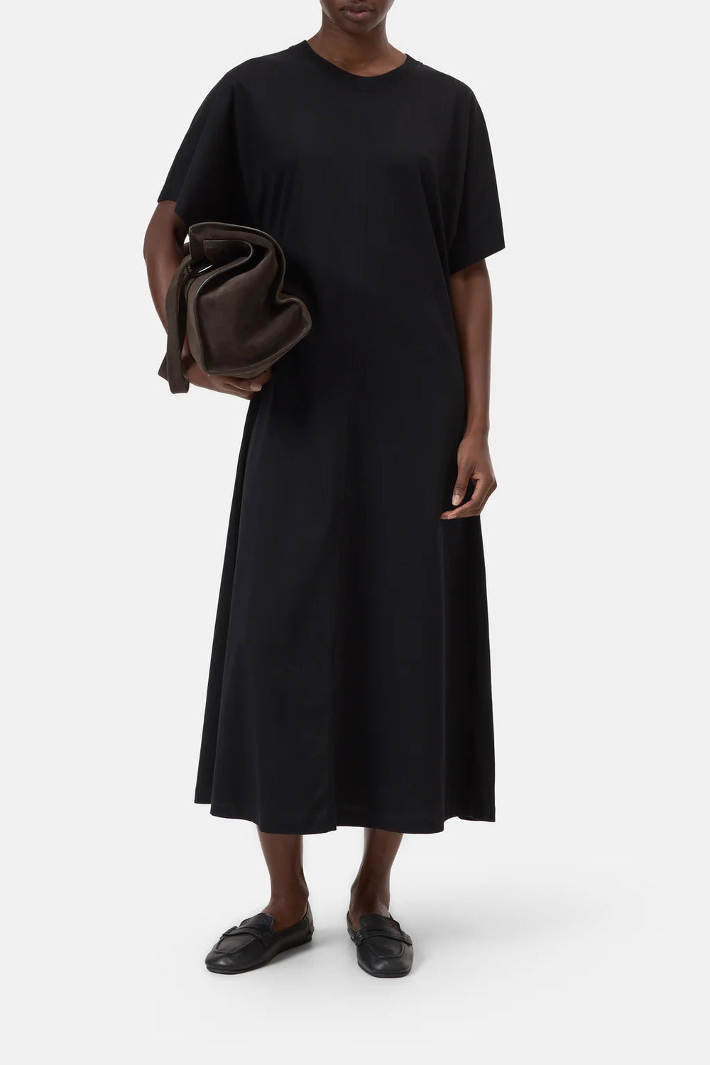 Closed lange jurk – Zwart-100% katoen-DAMES JURKEN-Zwart