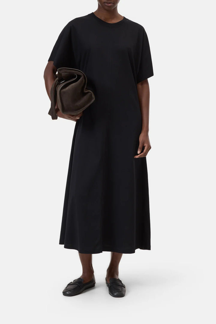 Closed lange jurk – Zwart-100% katoen-DAMES JURKEN-Zwart