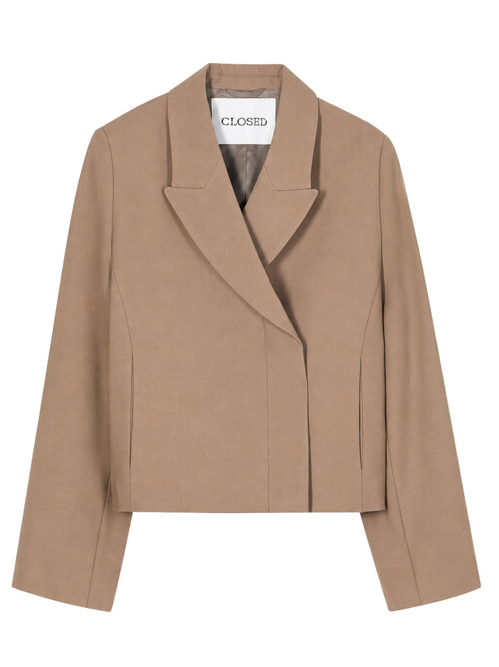 Closed Lola blazer – Bruin-53% polyester, 43% wol, 4% elastaan-DAMES BLAZERS & JASJES-Bruin