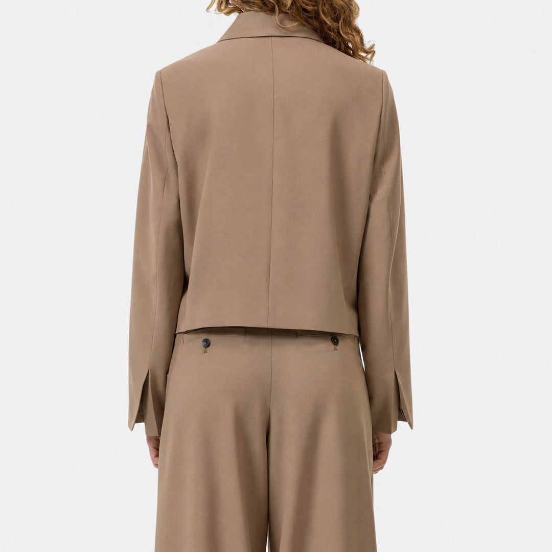 Closed Lola blazer – Bruin-53% polyester, 43% wol, 4% elastaan-DAMES BLAZERS & JASJES-Bruin