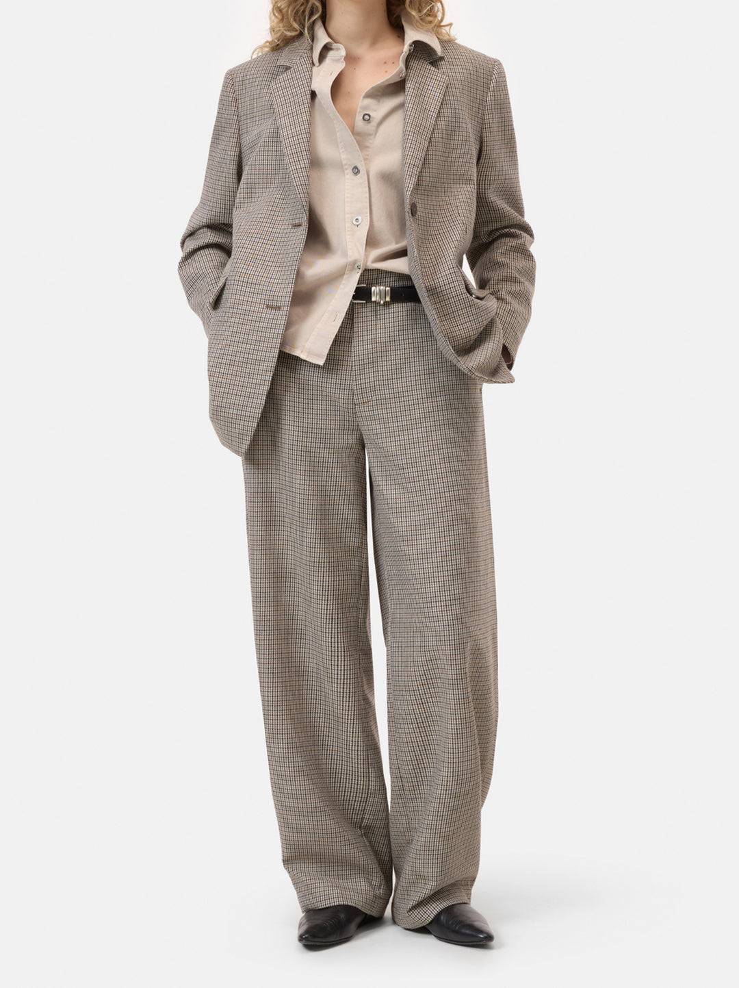 Closed pantalon Barlie – Bruin-54% wol, 23% katoen, 23% polyester-DAMES BROEKEN-Bruin