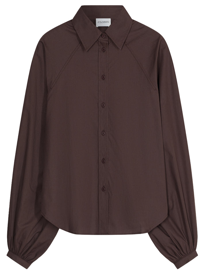 Closed Raglan Blouse – Bruin-100% katoen-DAMES TOPS & BLOUSES-Bruin