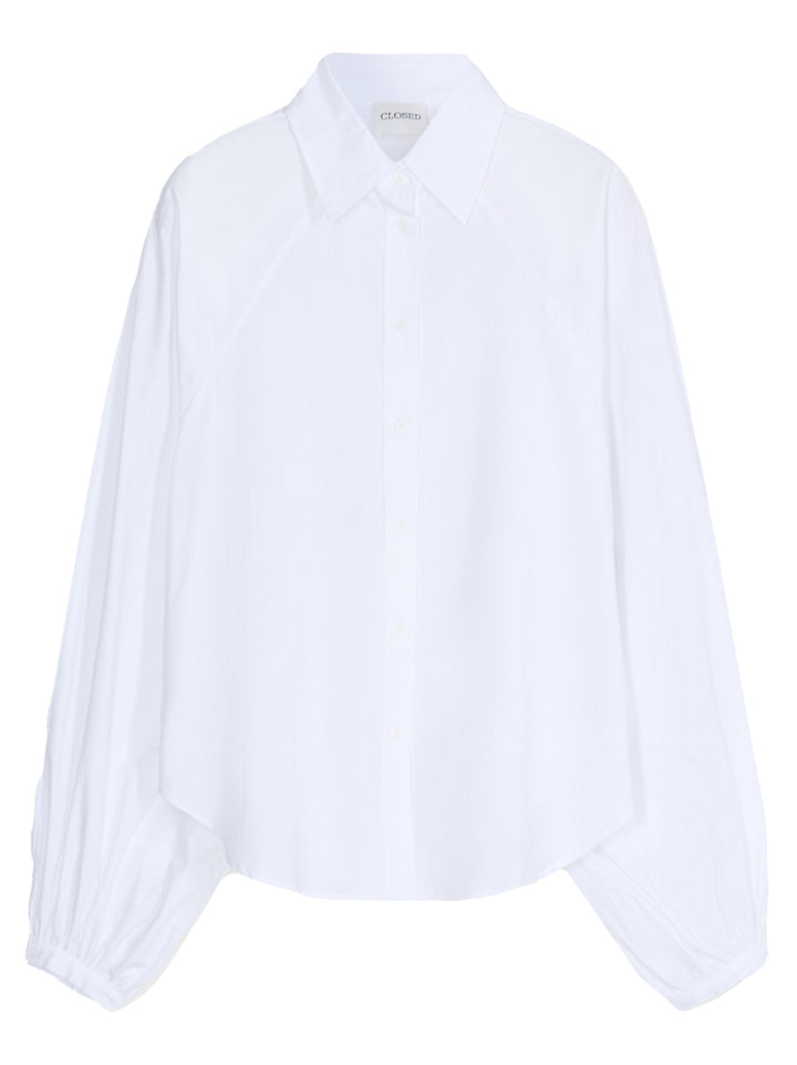 Closed Raglan Blouse – Wit-100% katoen-DAMES TOPS & BLOUSES-Wit