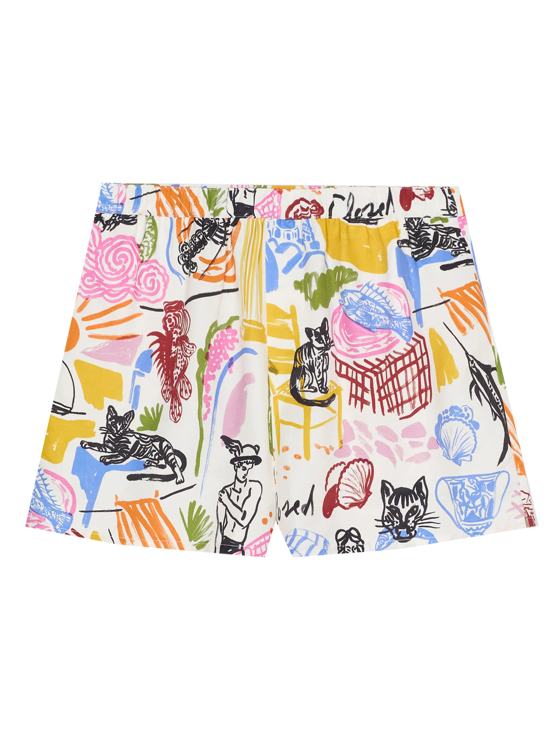 Closed Relaxed Shorts-77% viscose, 23% linnen-DAMES BROEKEN-Divers