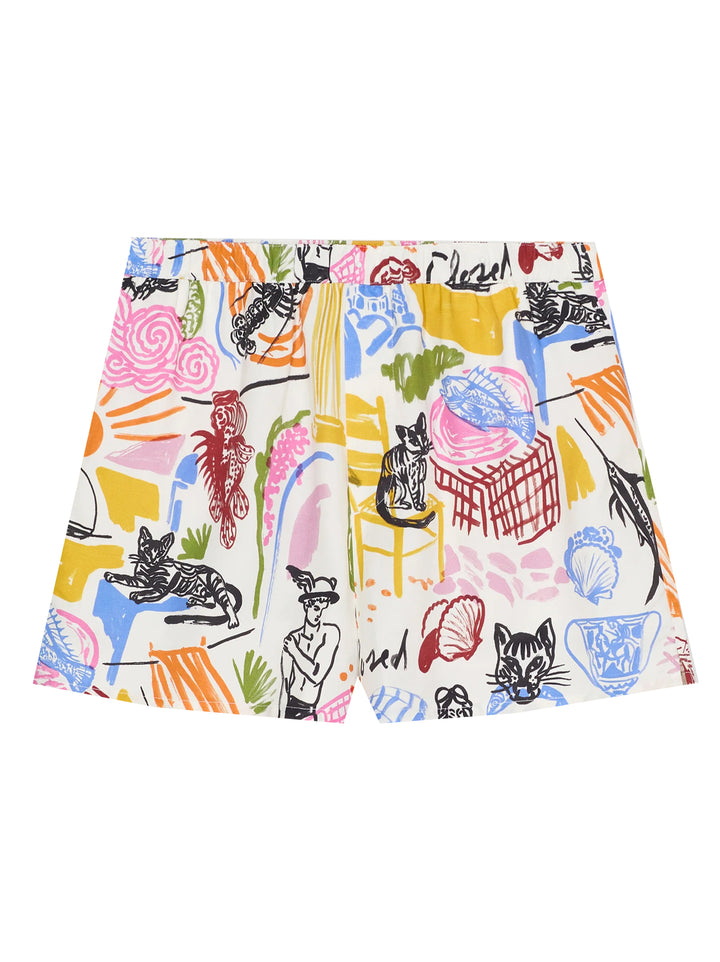 Closed Relaxed Shorts-77% viscose, 23% linnen-DAMES BROEKEN-Divers